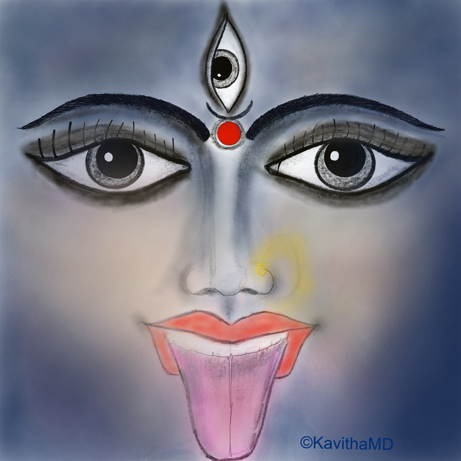 Maa Kali Drawing by Kruti Shah - Pixels